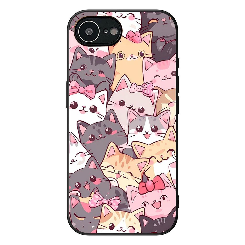 Anime Black Meow Kitten Cat Phone Case for Motorola Moto Edge 50 30 Fusion 40 NEO Ultra Pro G22 G23 G20 G35 G84 G13 G53 Cover