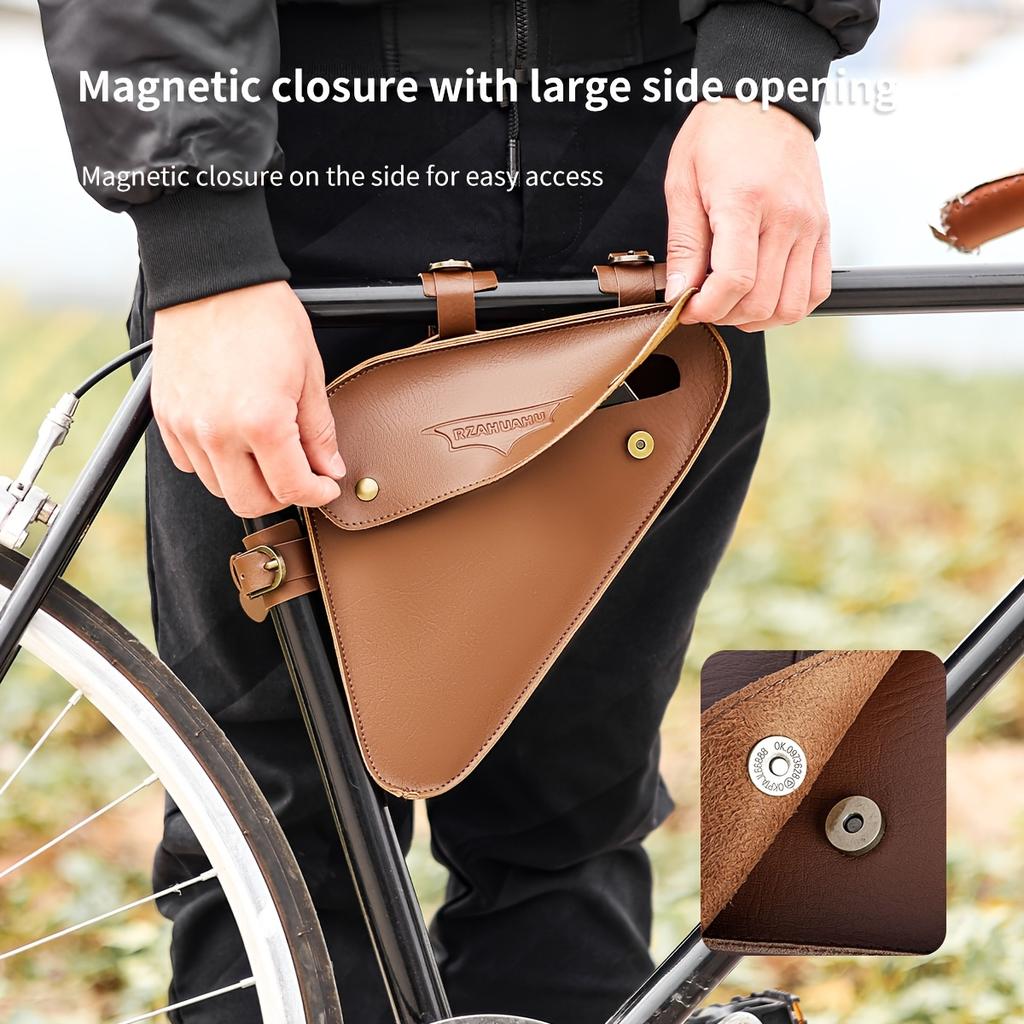 Retro Bicycle Bag, Bike Triangle Bag and Frame Bag, Mountain Bike Saddle Bag, Top Tube Bag, Tool Bag, Cycling Equipment