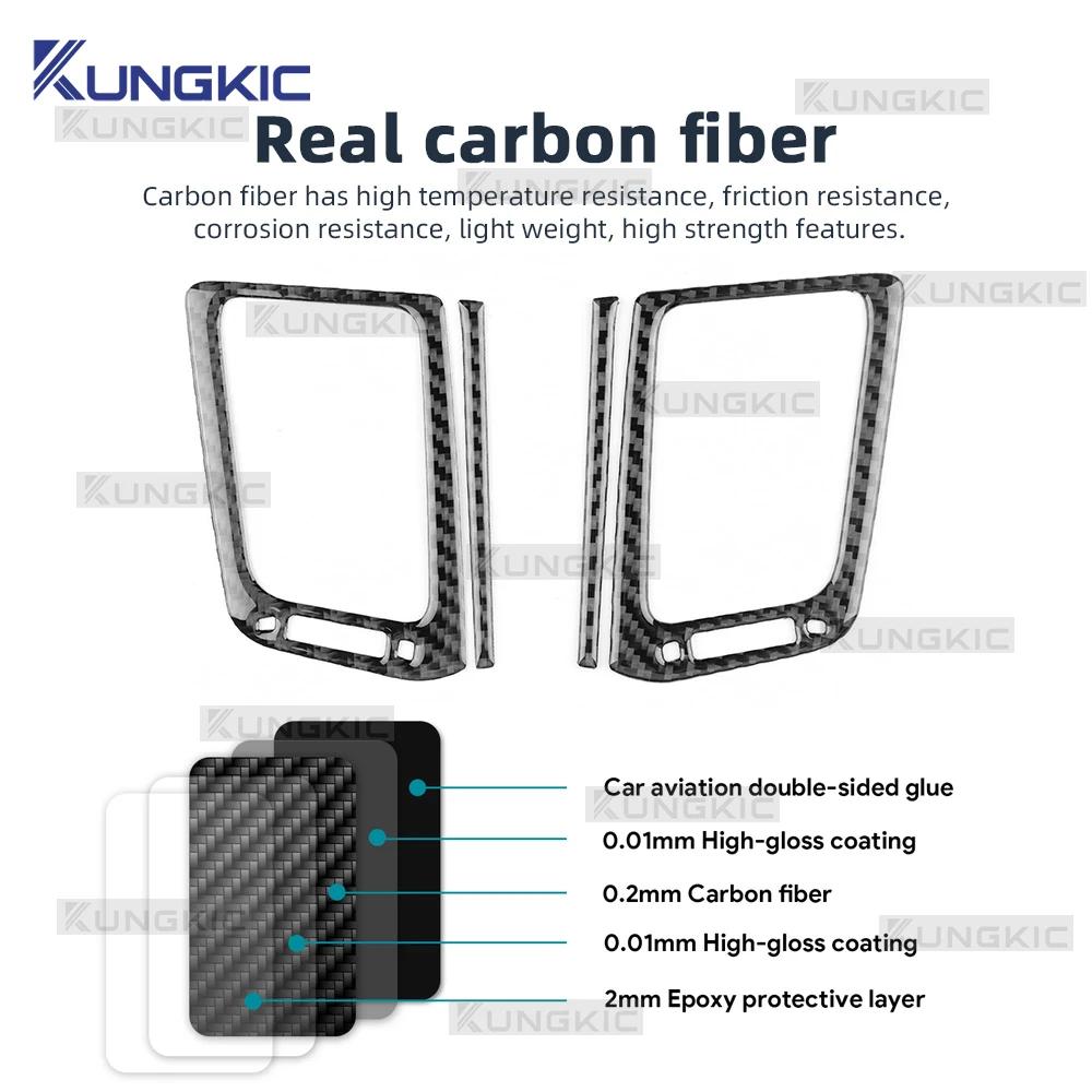 For Toyota Rav4 XA40 2013 2014 2015 2016 2017 2018 Real Soft Carbon Fiber Sticker LHD RHD Car Air Outlet Central Control Center