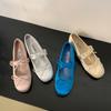 Inner heightening version~ 2025 ballet shoes round head bow Mary Jane with skirt temperament evening single shoes women