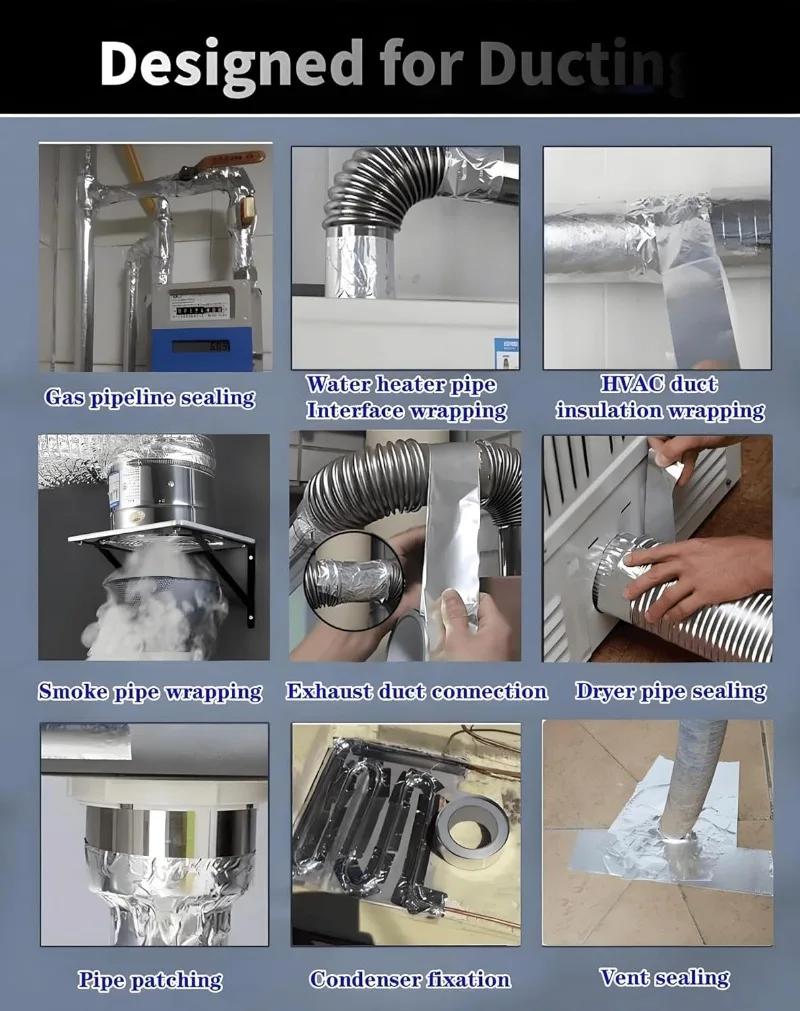 Aluminiumfolie Hochtemperatur-Klebeband Selbstklebend Wasserdicht Fettabweisend Feuchtigkeitsbeständig Aufkleber Klebebänder für Arbeitsplatten Küche