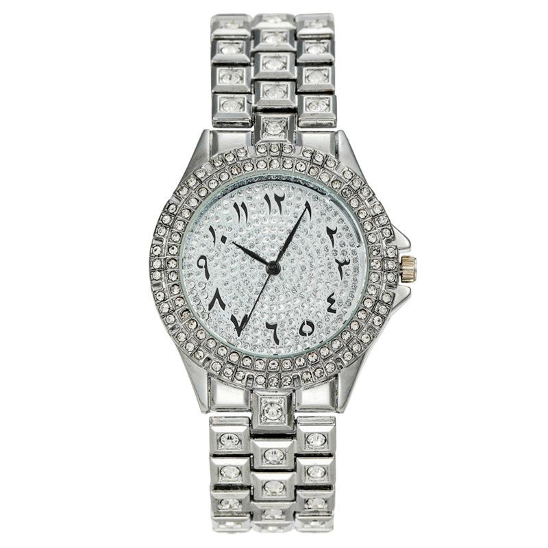 

Diamond-encrusted tadpoline full diamond fashion women s watch women s watch quartz watch women s серебряный