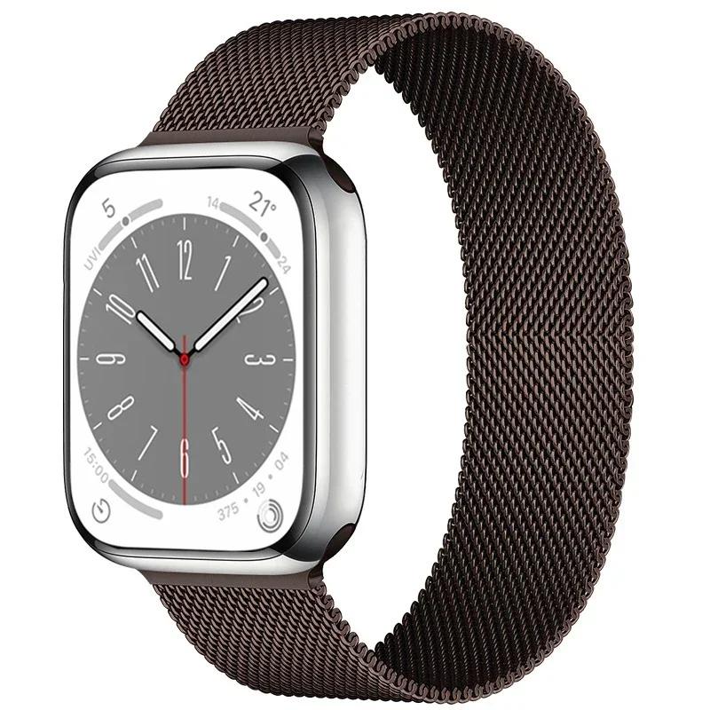 Magnetic Loop Strap For Apple watch Band 44mm 40mm 45mm 41mm 42mm 38mm Stainless Steel Bracelet iWatch Series Ultra 9 8 SE 7 6 5