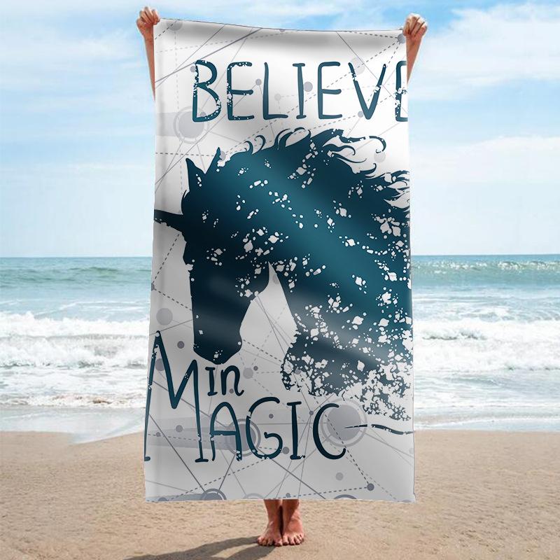 Microfiber Unicorn Beach Towel Cute Animal Bath Towel Absorbent Towels for Pool Swim Bathroom Sport Girl Quick Dry Beach Blanket