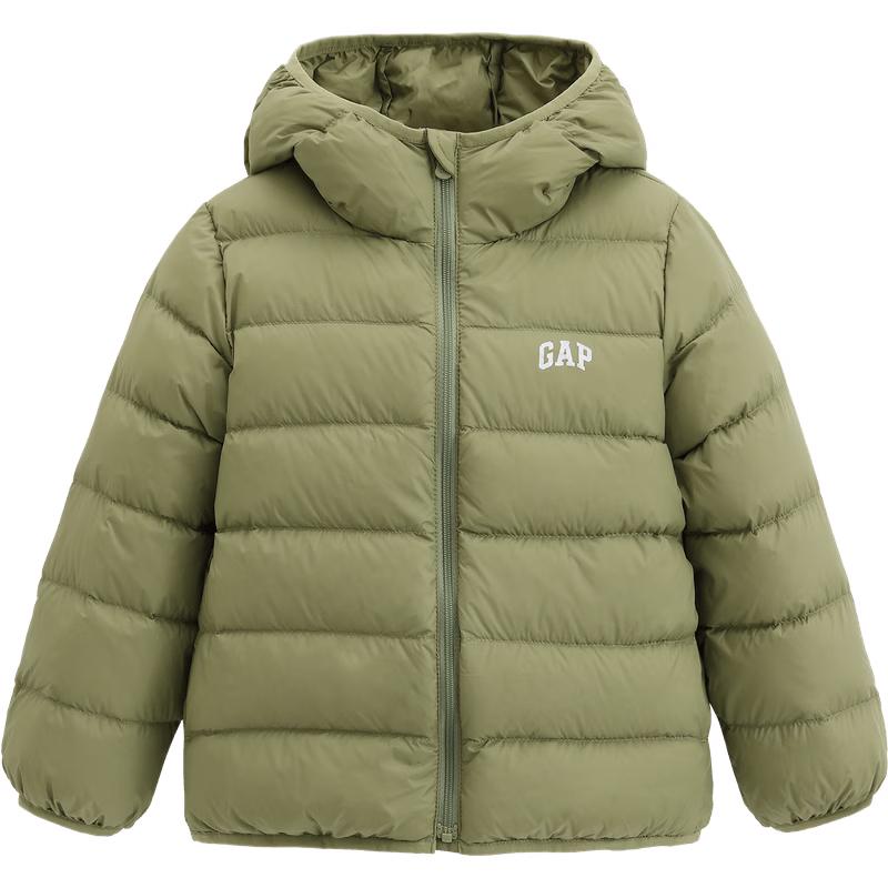 Gap Kids' Unisex Lightweight Logo Hooded Down Jacket