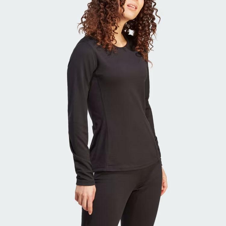 Adidas Dámské funkční tričko s dlouhým rukávem Terrex Xperior Merino 200 Základní vrstva Topy Černá HZ8561