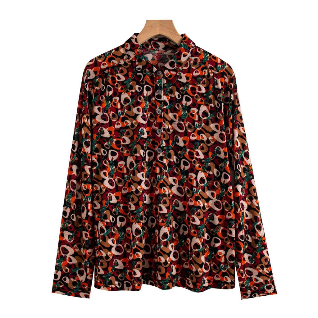 Women's Autumn/Winter Long Sleeve Merino Wool T-Shirt with Collar