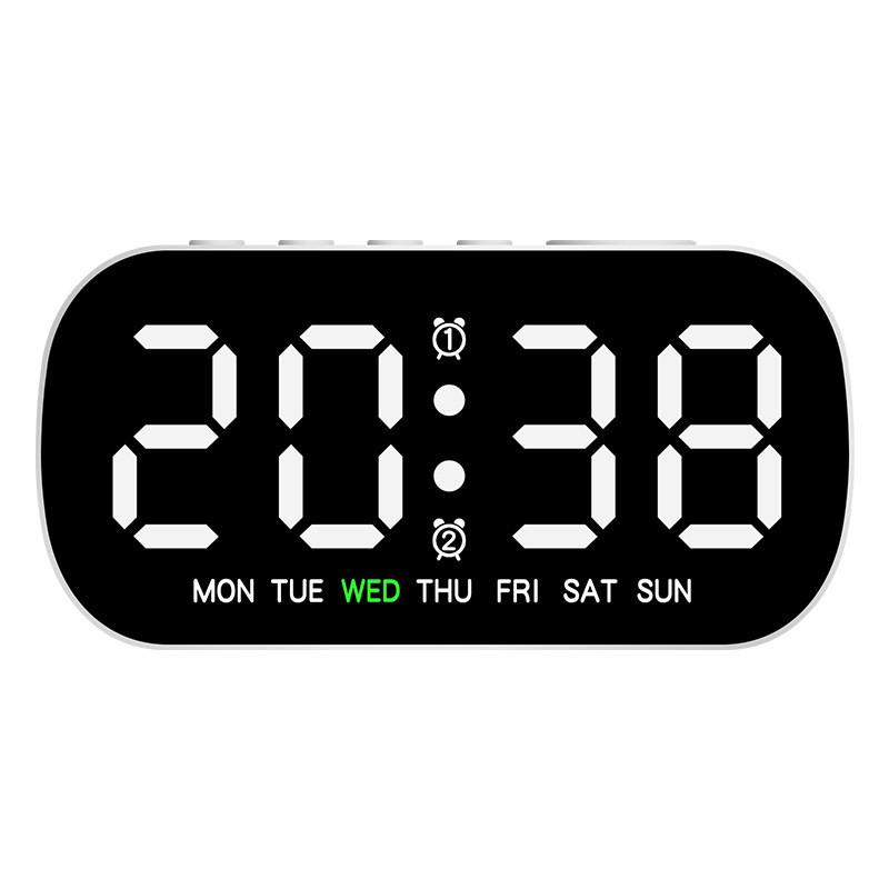 Digital Alarm Clock With Led Display And Date For Home Office And Modern Decor