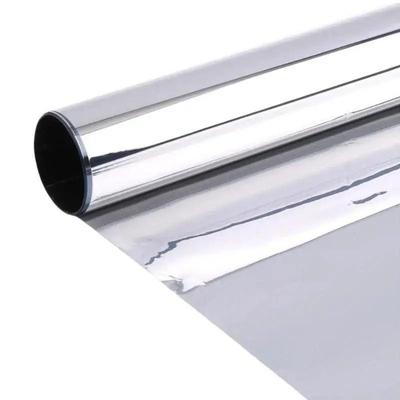 Home Decor Window Sticker UV-Proof Heat-Control PET One Way Mirror Reflective Film Privacy Protection Self-Adhesive Home Silver