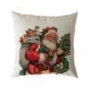 Santa Claus Pillow Case Snowman Color Ball Christmas Wreath Linen Pillow