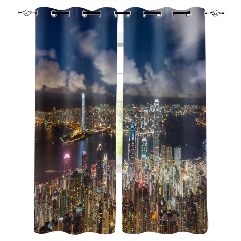 Hamanton Architecture In New York City Window Curtains Scenic Curtains for Living Room Decorative Items Living Room