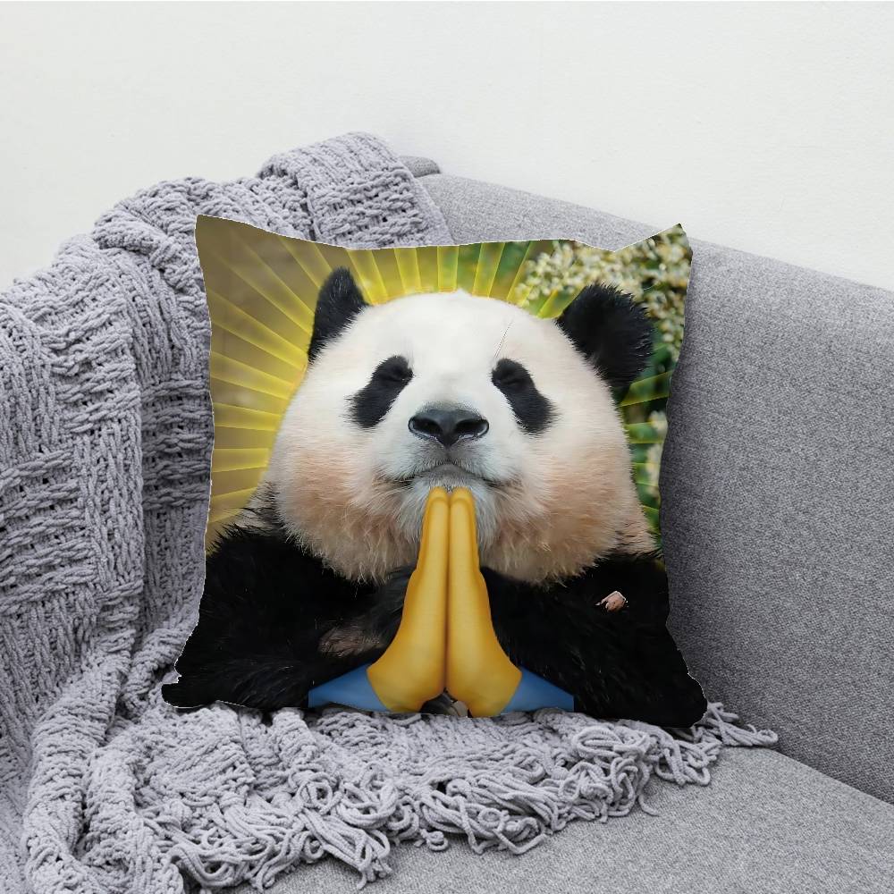 Fubao Lovely Panda Pillowcases Bedroom Living Room Sofa Home Decor Polyester Cushion Cover with Zipper