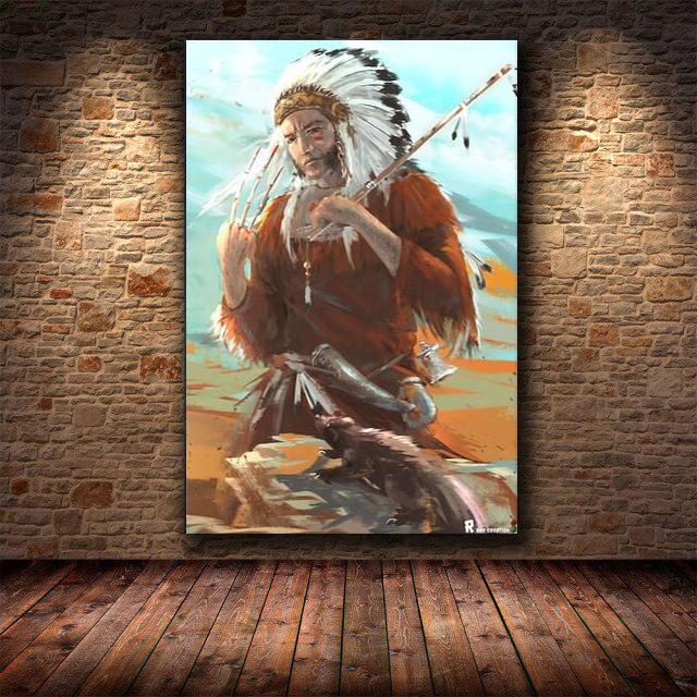 Canvas Painting Indian Aboriginal Woman Wall Art Canvas Posters and Prints Print Pictures for Home Living Room Decoration