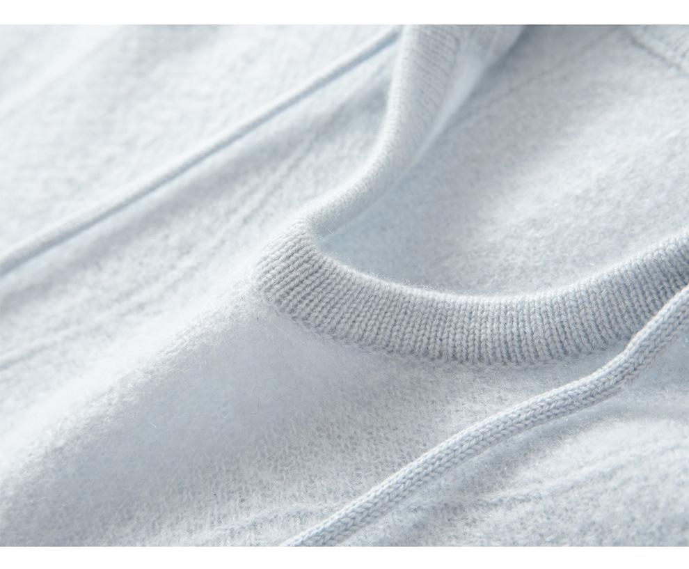 Lekasha Women's Cashmere Hooded Sweatshirt: High-End, Thick, and Simple Knit for Autumn/Winter.