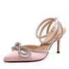 Fashion 2024 New Fashion Women Pumps Women Crystal Bowknot Shoes Dress Summer High Heels Soft Party Prom Glitter Rhinestones Woman Shoes
