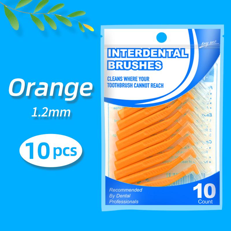L-Shaped Interdental Toothbrush Set (10-Pack) with Wire Bristles