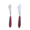 4 Pcs Painting Knife Set Stainless Steel Scrapers Wooden Handle Tray Tools Paint Tray Scrapers Supplies Drawing Mixer