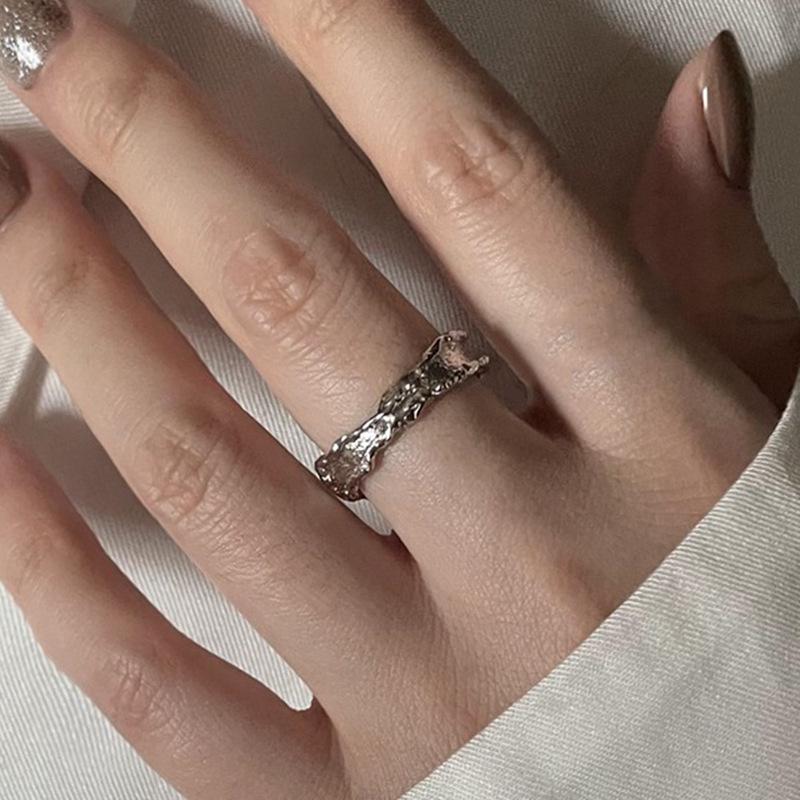 925 Sterling Silver Irregular Pearl Ring - Women's Stylish Minimalist Open Design