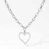 Retro and Exaggerated Hollowed-out Large Heart-shaped Stainless Steel Thick Sweater-style Necklace, High-end Accessory Pendant, Pendant Necklace
