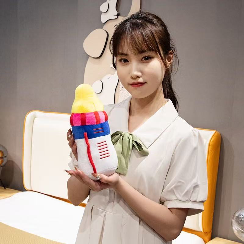 25cm Simulation Bottle Pillow Filled Plush Toy Handmade Doll Cartoon Anime Cute Children's Birthday Gift Fun Doll