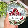 2D Flat Aluminium Cardinal Christmas Welcome Sign - Warm Winter Figurine Ornaments - Ideal for Front Door, Wall, Porch, Window Decor - Ideal