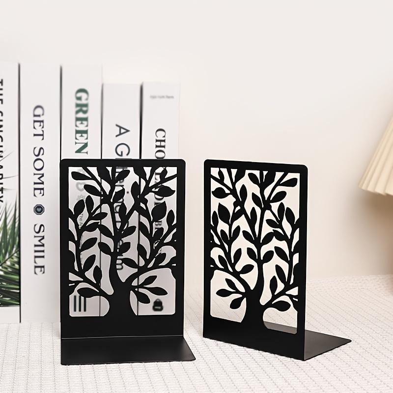 Ein minimalistisches Metall-Buchstützen-Set bestehend aus zwei Teilen - Stabile, rutschfeste Stützen für Bücher auf Bürotischen und Heimregalen