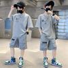 Boys Sport Clothing Sets Summer Big Children Loose Clothes Suit Short Sleeve Tops+Shorts 2Pcs Children Chic Horsome Outfits