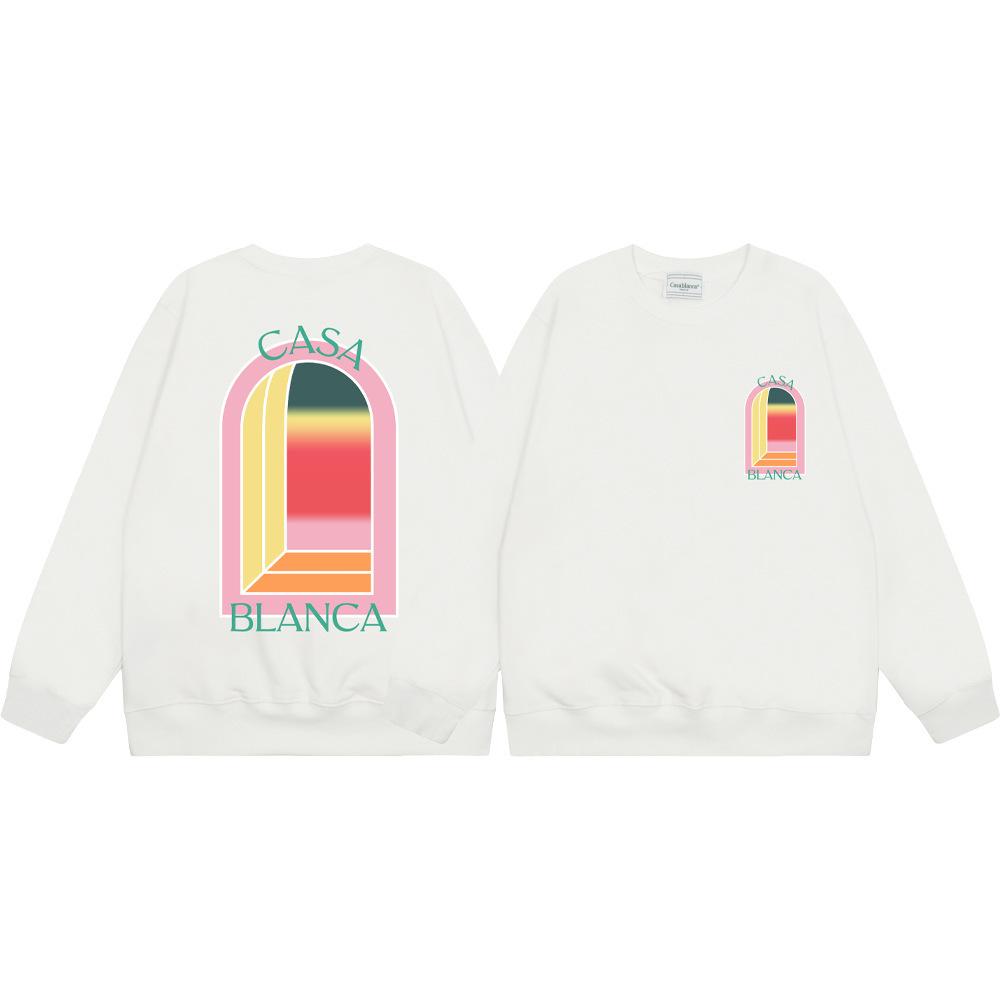 Grenzüberschreitende trendige Marke Casablanca Casablanca Buchstabe gemaltes Print 380g Herren- und Damen- Rundhals-Pullover