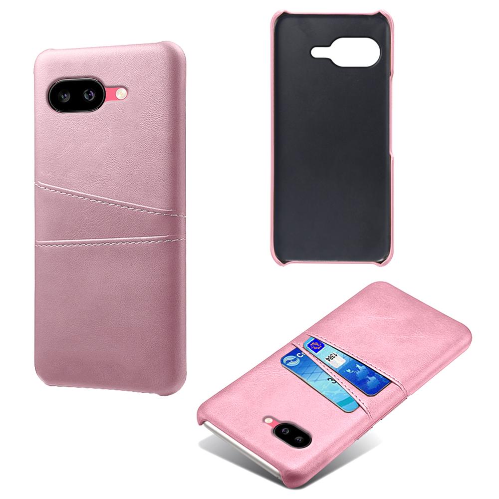 For Google Pixel 9a Case Dual Card Slots PU Leather + Hard PC Phone Cover