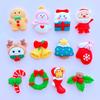 12 Stück Neue Süße Cartoon-Weihnachtsserie Flache Rückseite Harz-Cabochons Scrapbooking DIY Schmuck Handwerk Dekoration Zubehör