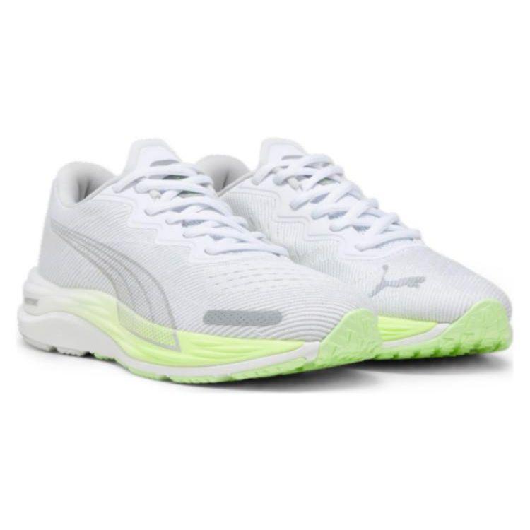 Puma Velocity Nitro 2 Round Toe Lace-Up Cushioning Non-Slip Low-Top Running Shoes Women Sneaker White Green 376262-18