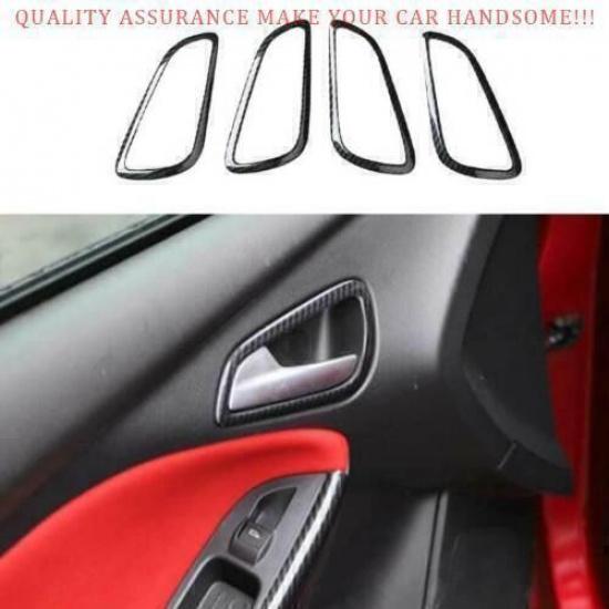 For Ford Focus ST RS 2012-2014 Carbon Fiber Inner Door Handle Lock Frame Trim