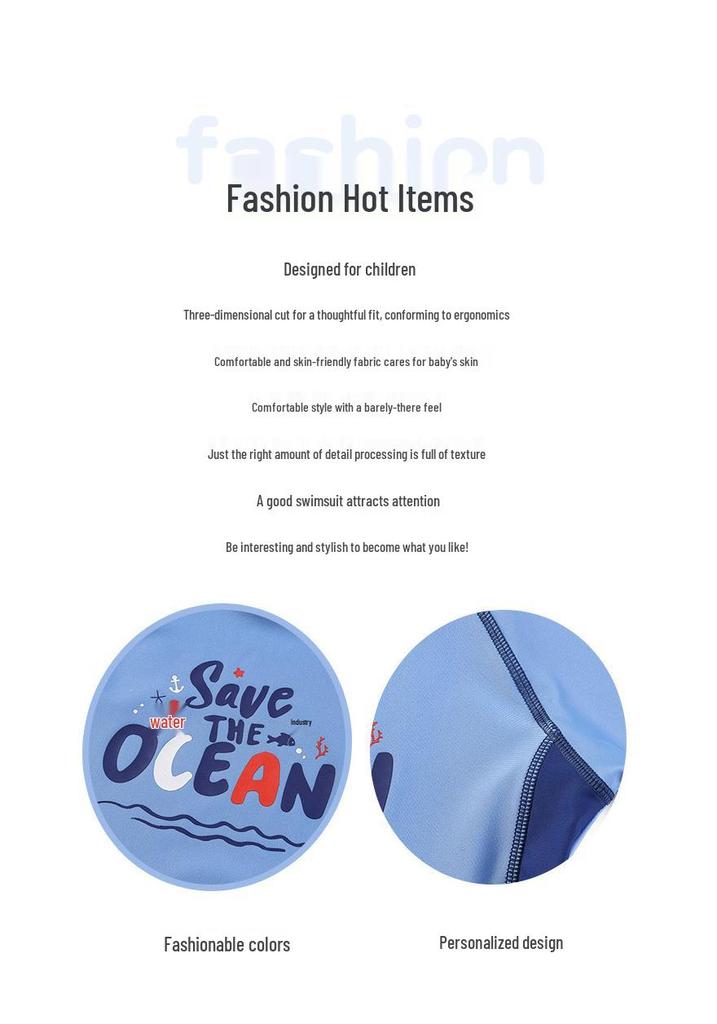Boys' Professional Two-Piece Swimsuit Set - Swimwear for Older Kids, Swim Trunks for Hot Springs and Casual Use