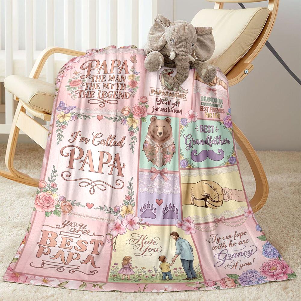 Papa's Legend And Love Flannel Blanket-Soft and Suitable for Sofas,Beds,Offices,Travel,All Seasons,Great Gift for Holidays and Birthdays.