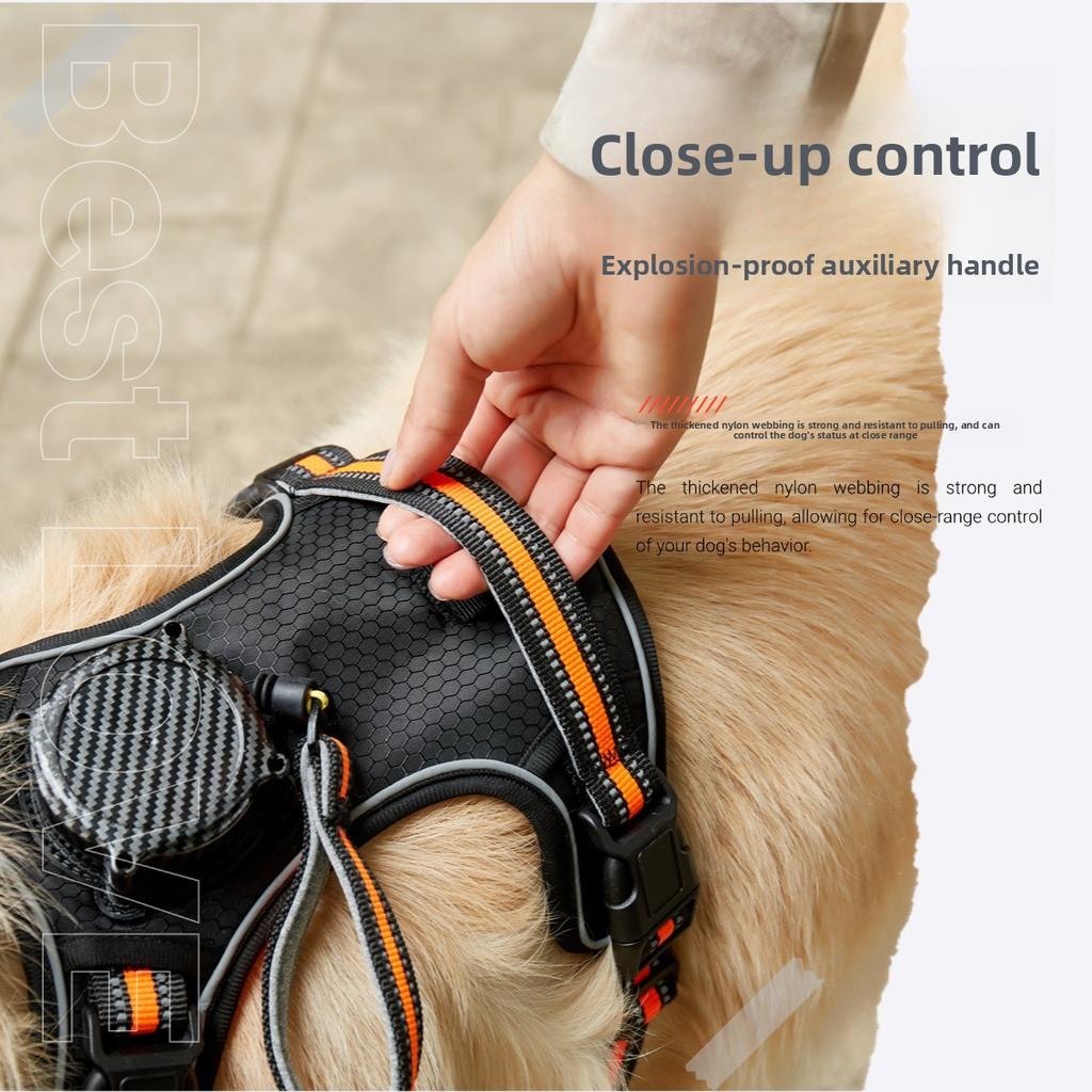 New explosion-proof retractable traction dog with pet chest strap integrated wear automatic traction rope pet vest