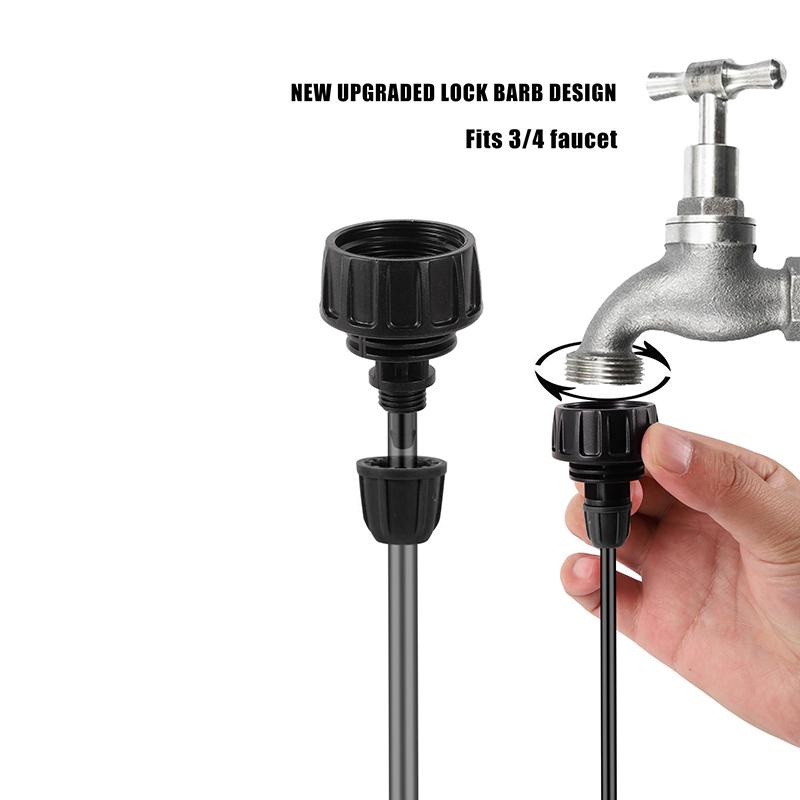 5pcs Garden Hose Adapter Lock Barbed Design For Garden Tap 3/4" To 1/4" Drip Irrigation Tubing Pipe Connector Garden Accessories