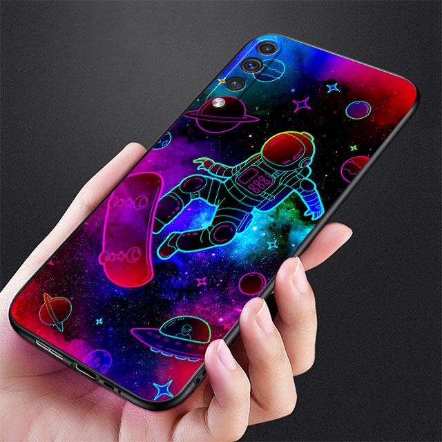 Case For Samsung Galaxy Note 20 Ultra 10 Plus 9 8 A50 A10 A40 A70 A20e M13 M52 M31 A52 A51 Phone Cover Cartoon Cool Astronaut