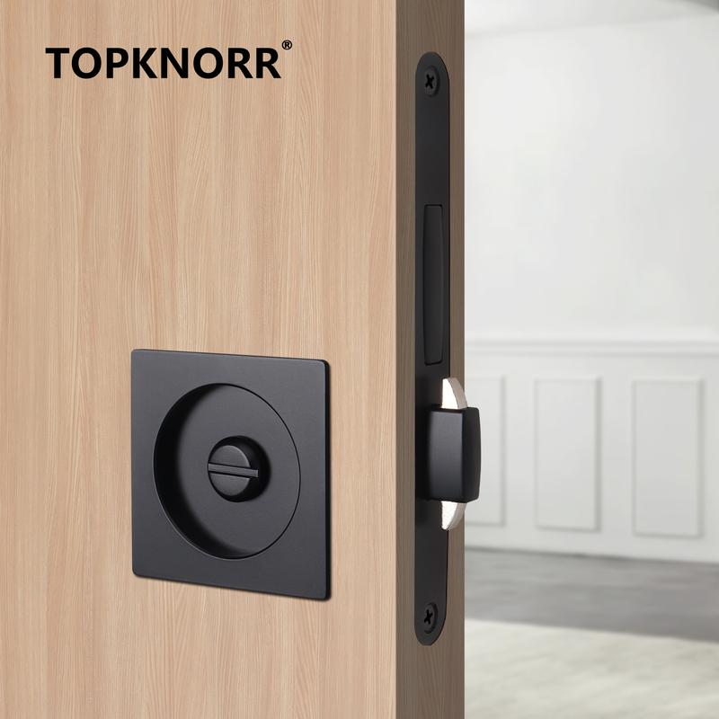 Square Pocket Door Lock Left and Right Sliding Door Lock Invisible Door Handle Bedroom Sliding Door Hook Lock Embedded Safety