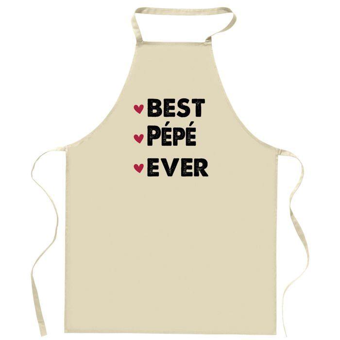 Tablier de cuisine - PEPE Best Ever - Coton résistant - Impression France - Motif humour