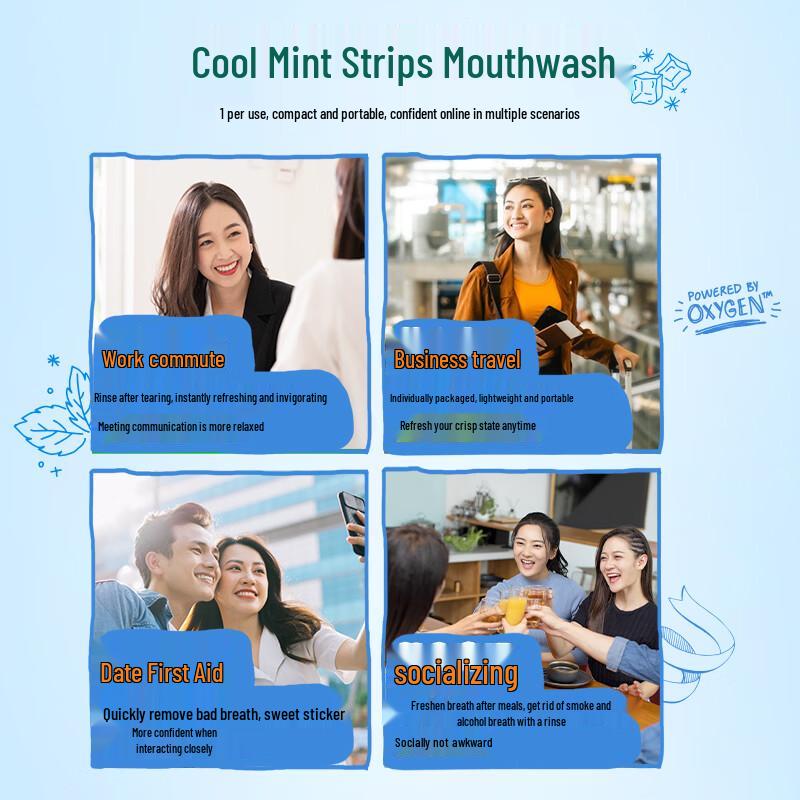 TheraBreath Cool Mint Portable Mouthwash Strips