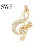 Sweater Pin Women Brooch Sparkling Rhinestone Inlaid Musical Note Shape Anti-Exposure Buckle Suits Shirts Sweaters Bags Outfit Accessory
