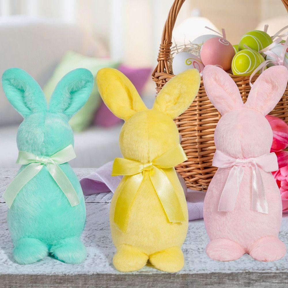 Cute Easter Bunny Doll Ornaments Handmade Happy Easter Decoration Home Living Room Decor