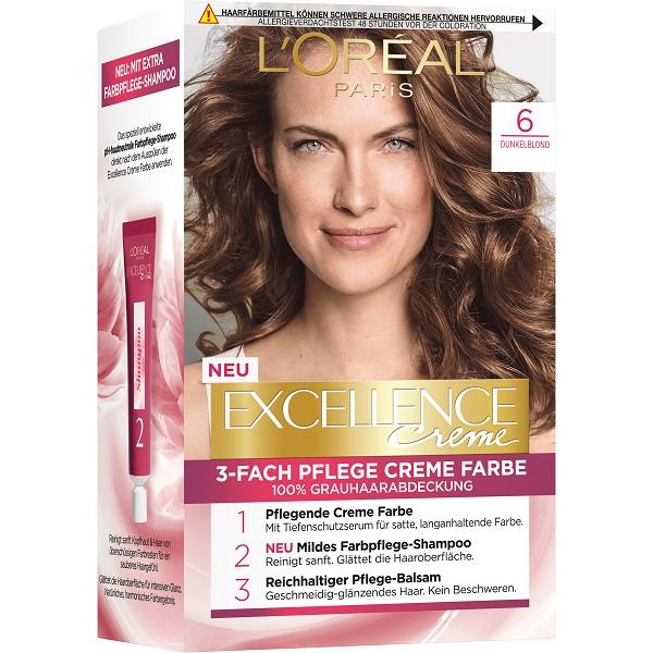 

Краска для волос L Oreal Excellence 6 Темно-русый 1-й