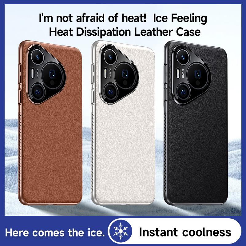 

Heat Dissipation Case For Huawei Pura 70 Ultra Pro+ Plus Vegan Leather Cover Cool With Camera Lens Protector New Arrival No Magnetic&Huawei Pura 70 Ultra білий