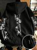Oosters-mes Mannen Hoodie Voorkant Leeg Borstlogo Icoon Print, Achterkant Kunst Katana Sakura Mouw Schrift Kunst Pullover voor Coole Stedelijke Casual Scènes