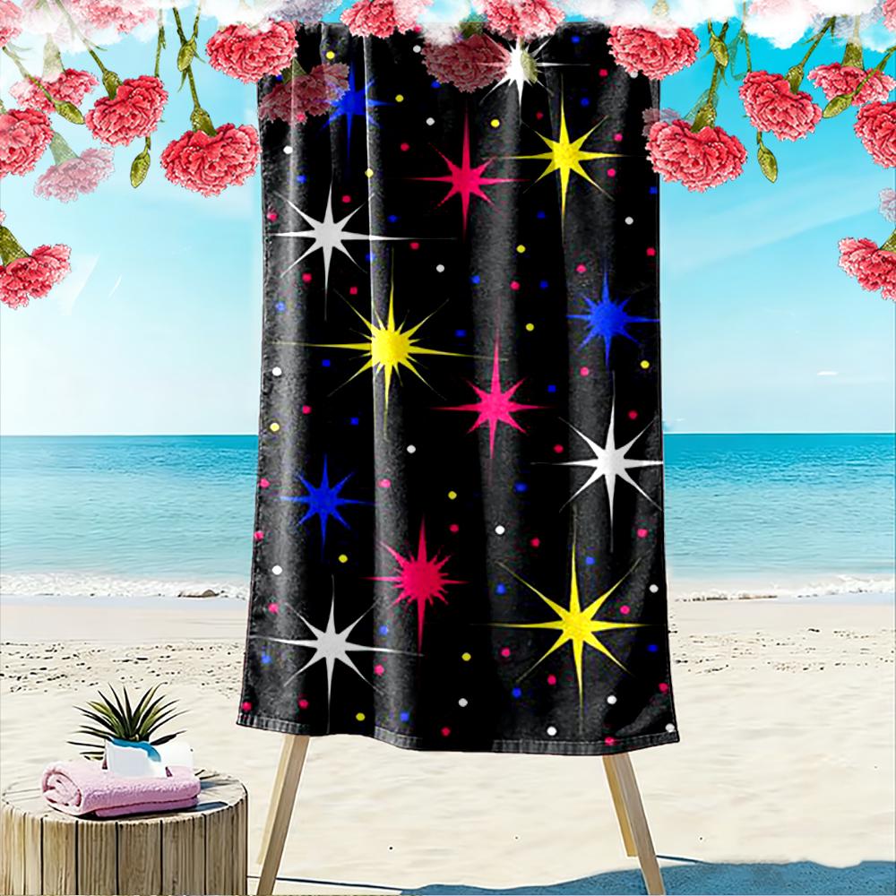 Colorful Starry Pattern Towel Beach Towel Quick-drying for Travel Outdoor Sports Jogging Beach and Swimming