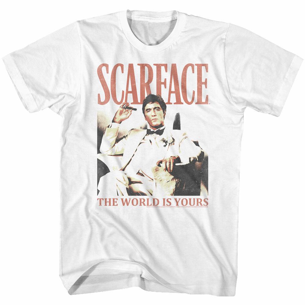 Scarface Movie Tony Montana Smoking Cigar The World Is Yours Men T Shirt XL