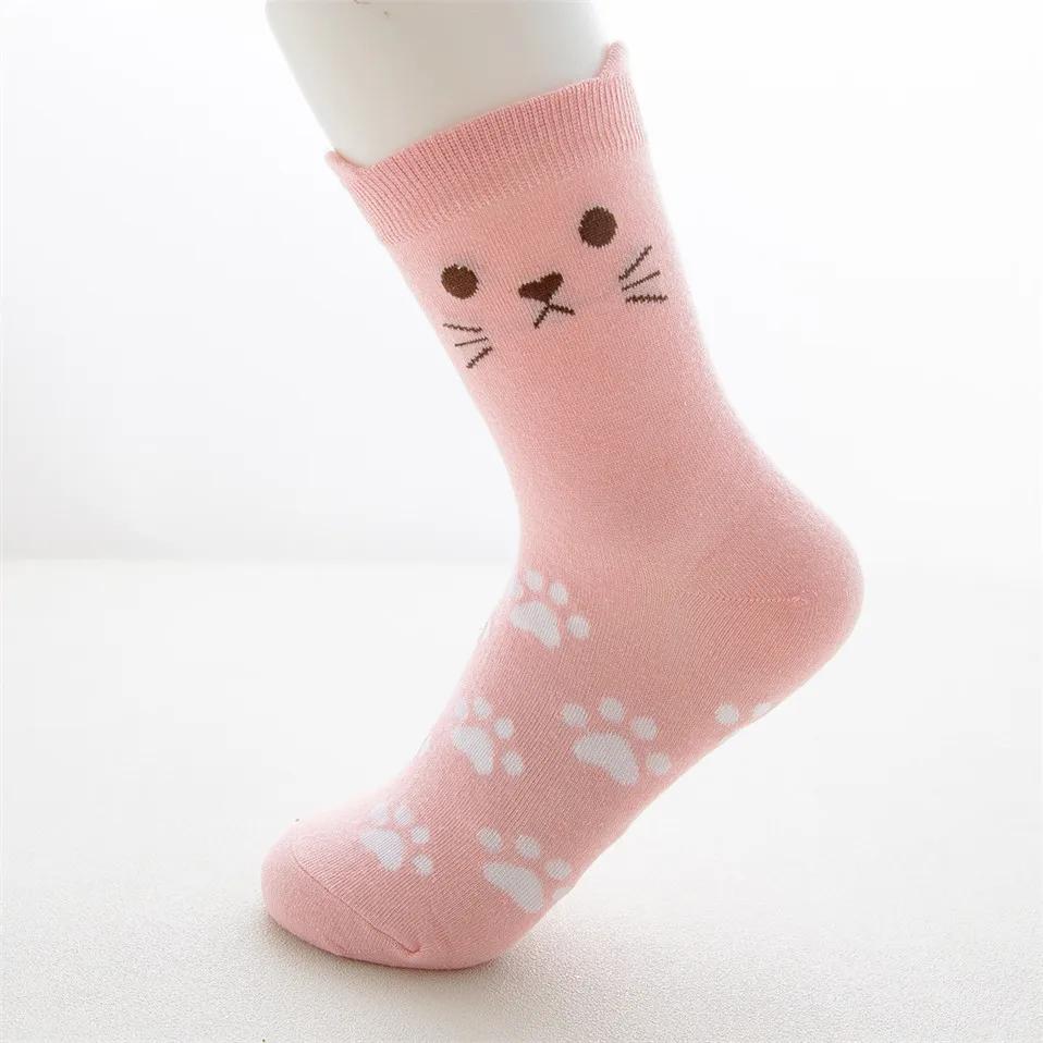 New Fashion Women's Cartoon Harajuku Socks Colorful Cute Funny Happy Cat Animal 4 Season Socks for Girl Christmas Gift