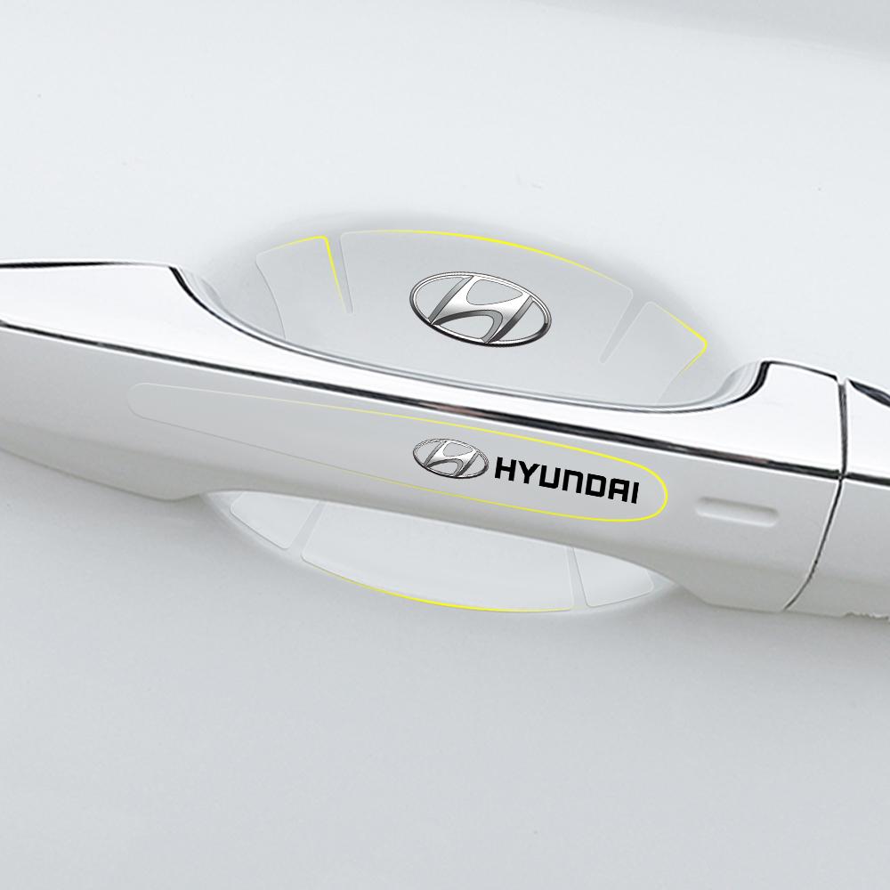 4/8PCS Transparent Car Door Handle Protection Films Stickers Accessories For Hyundai GDI I10 I20 I40 IX20 IX35 Accent Azera Kona BT6