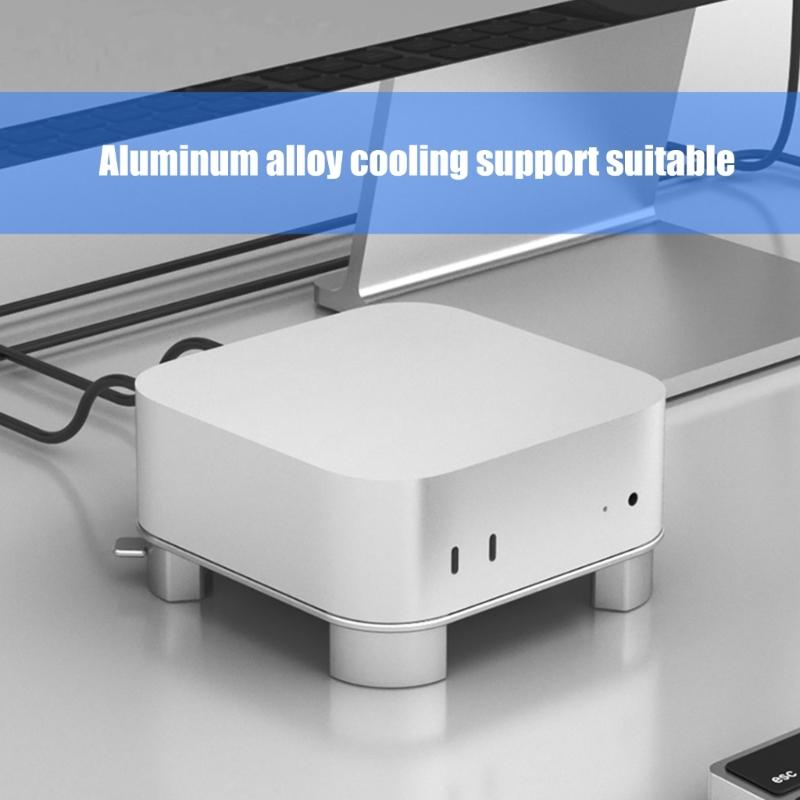 Ventilated Computer Base For MiniM4 Computer Support With Bottom Airflows Optimization And Protective Silicone Cushions